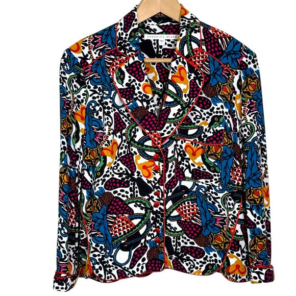 .Veronica Beard Size 2 Penelope Pajama Button Up Blouse Shirt - Picture 1 of 8